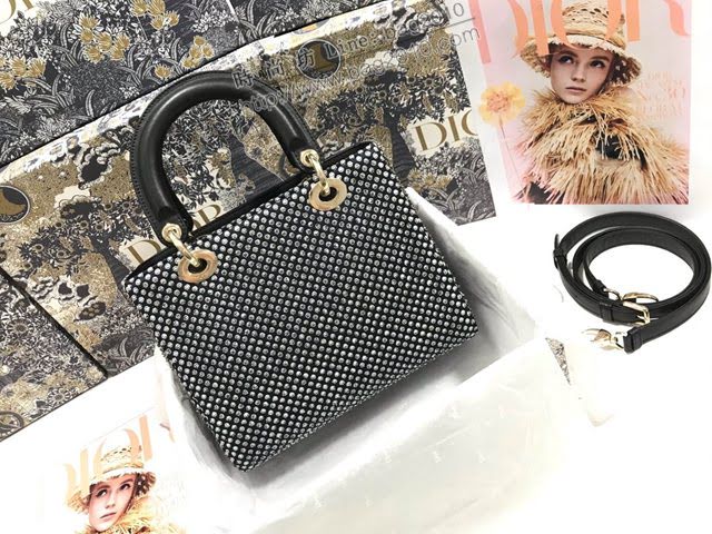 Dior女包 迪奧Lady Dior五格刺繡太陽珠子手袋 Dior手提肩背斜挎包  dfk1789